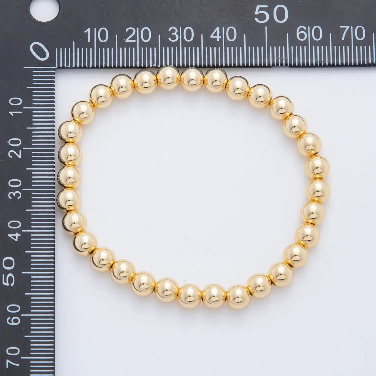 Gold Filled Ball Stretch Bracelet, 6mm 7"