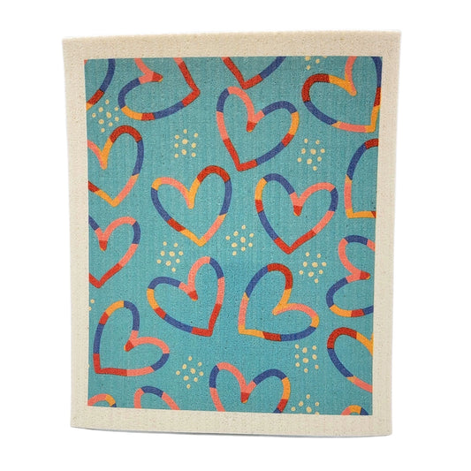 Valentine's Reusable Paper Towel "Boho Aesthetic Heart Pattern"