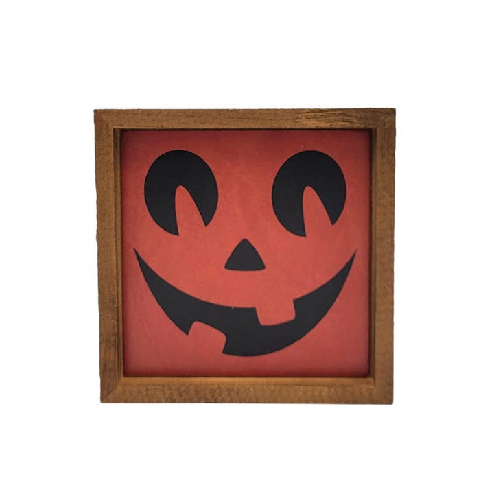 Halloween Box Sign "Goofy Jack-O-Lantern"