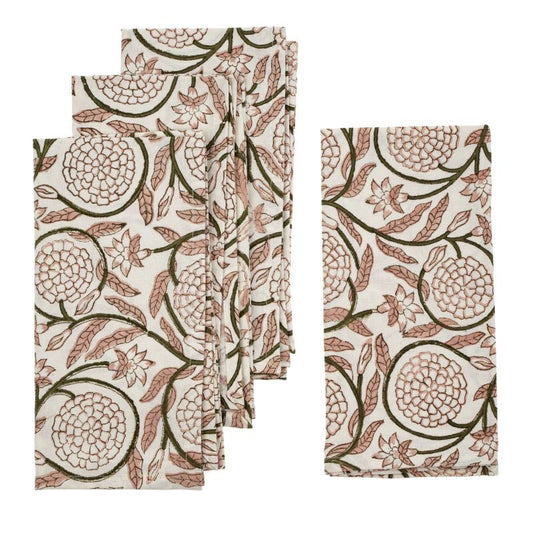 Jasmine Block Print Napkins S/4