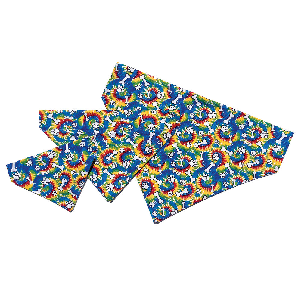 Pet Bandana "Paws & Bones on Tie Dye" by PawsAbilities