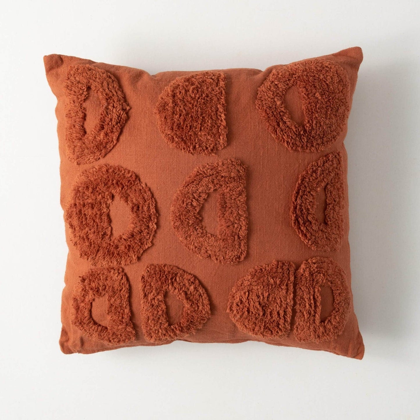 Pillow, Tufted Half Moon- Terra Cotta