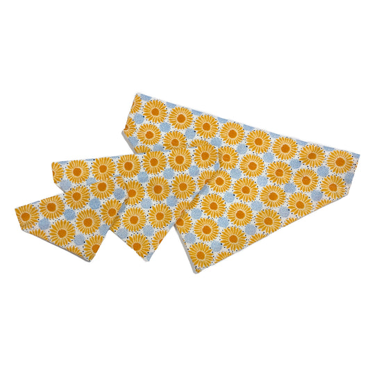 Pet Bandana "Sunflower Blue Dot" by PawsAbilities