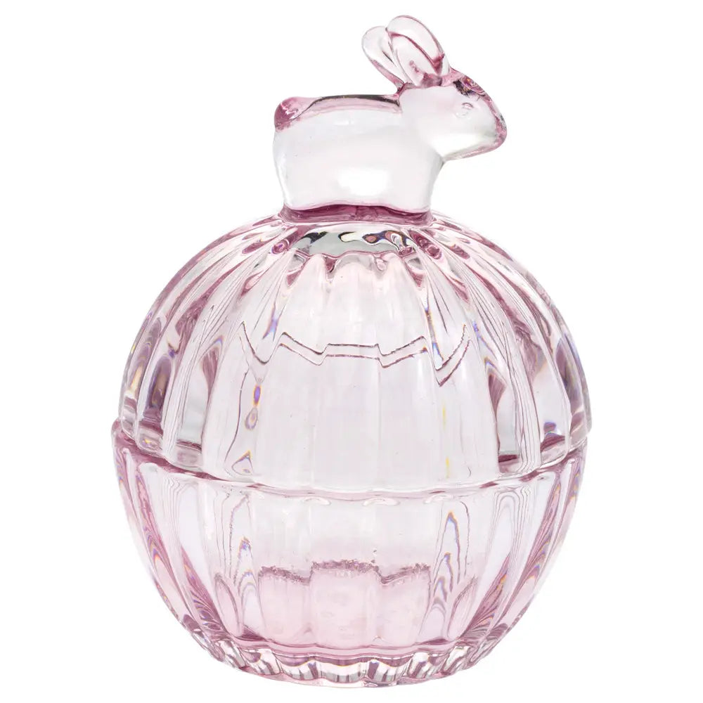 Bunny Glass Covered Dish Easter