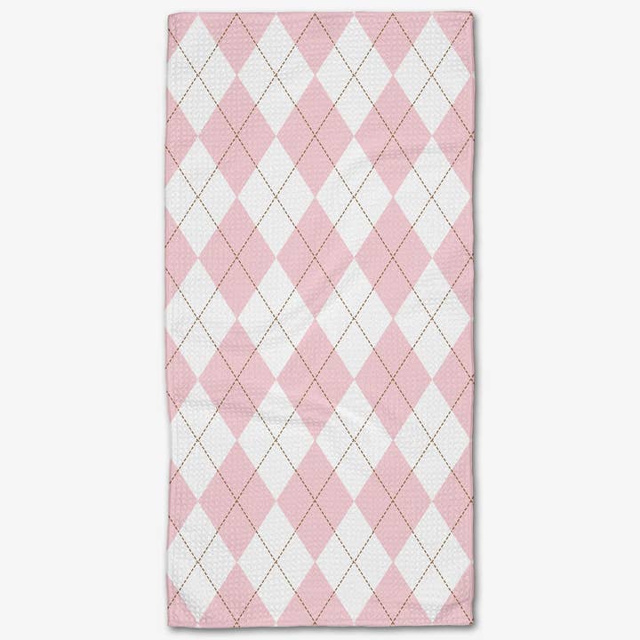 Geometry “Cotton Candy Argyle” Bar Towel