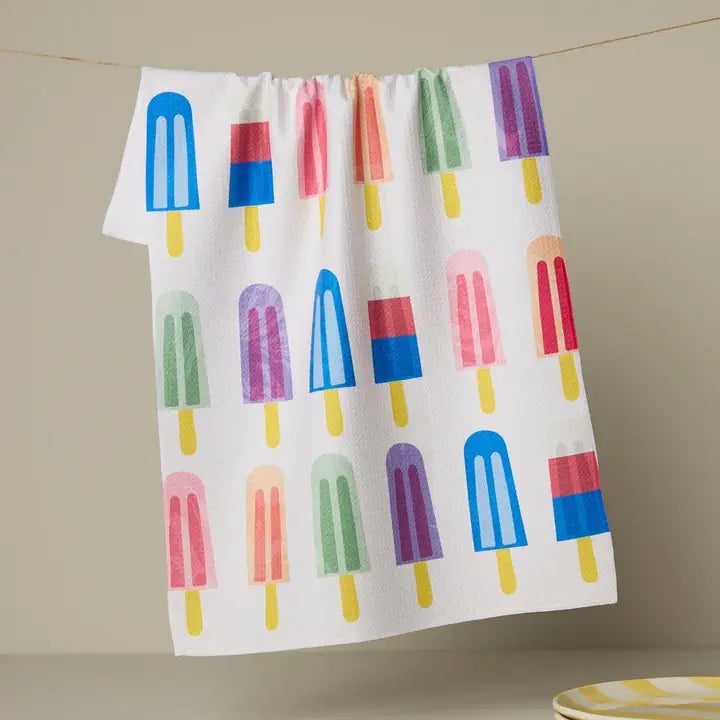 Geometry "Poppy Popsicles" Tea Towel