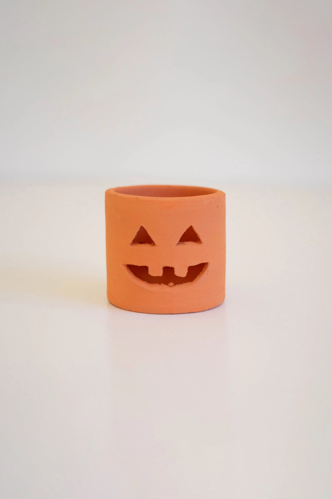 Short Terracotta Jack-O-Lantern