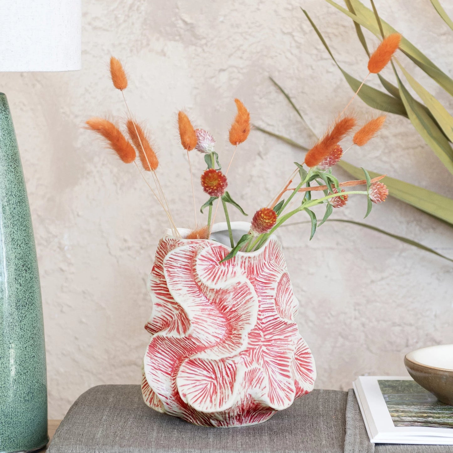 Textured Stoneware Organic Shaped Vase