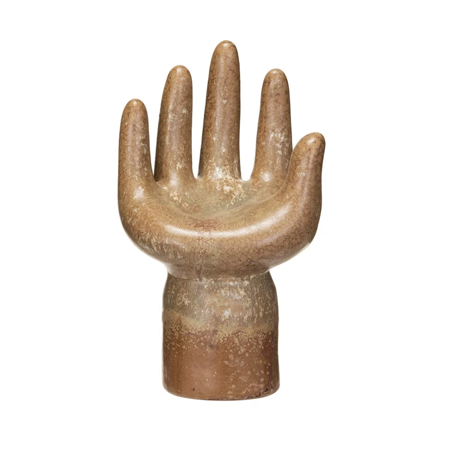 Stoneware Hand, Reactive Glaze