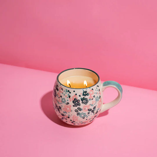 Candle, Sweet Grace in Dainty Floral Mug #049