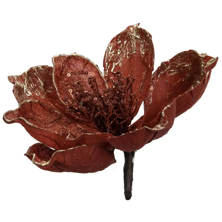 Red Magnolia Clip On Ornament