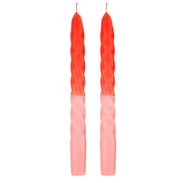 Candle - Red Pink - Set of 2 tapers