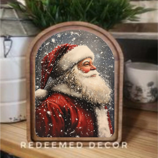 Framed Art "Arch Top Antique Santa"