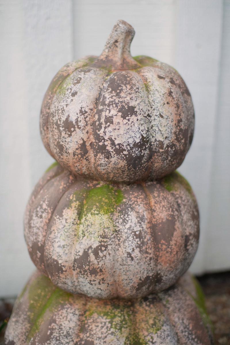 Three Stacked Faux Concrete Pumpkins (ships in 7 days).