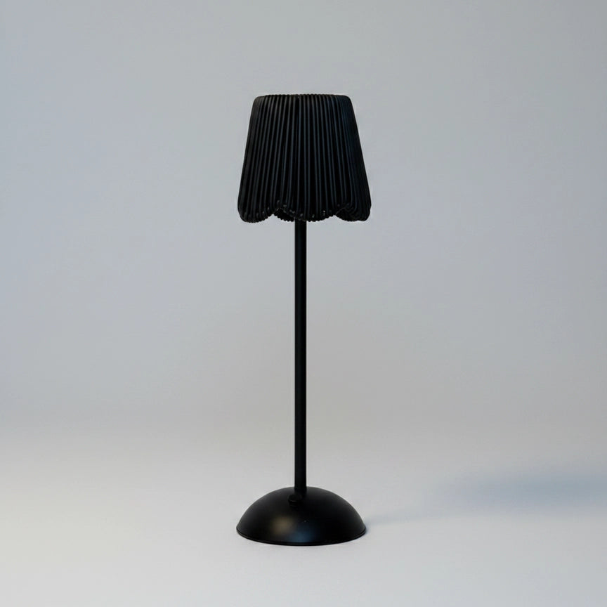 LED USB Lamp, Scalloped Rattan Shade