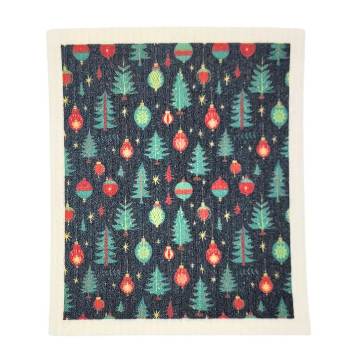 Reusable Paper Towel "Christmas Trees & Ornaments"