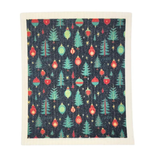 Reusable Paper Towel "Christmas Trees & Ornaments"
