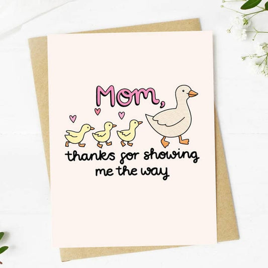 Greeting Card, Mother Duck and Ducklings