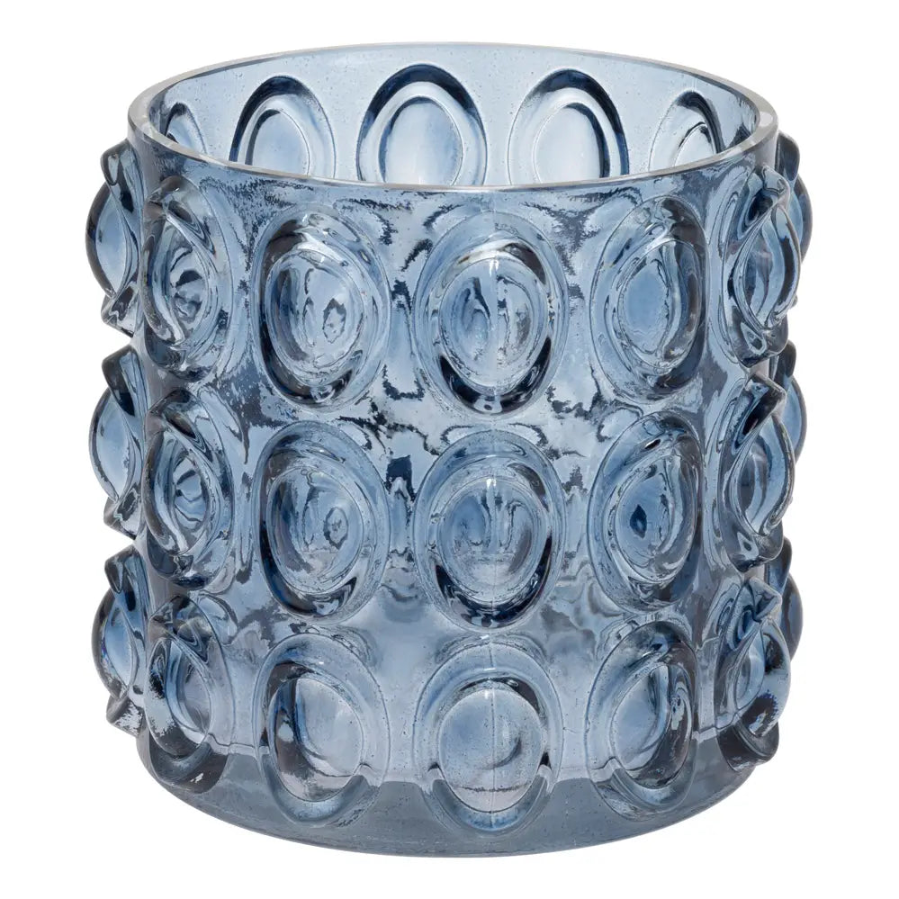 Retro Bubble Glass Vase, Navy