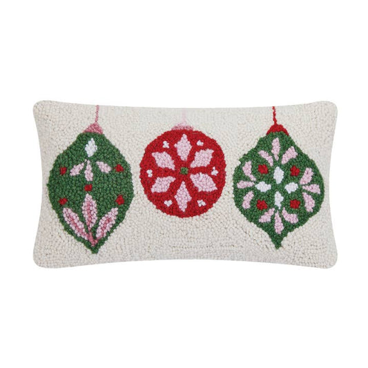 Holiday Pillow, Festive Folk Ornament Hook