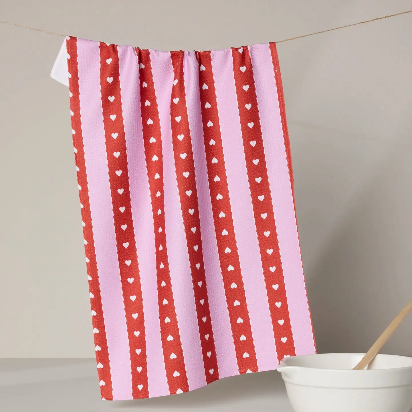 Geometry "Ribbon Hearts" Tea Towel