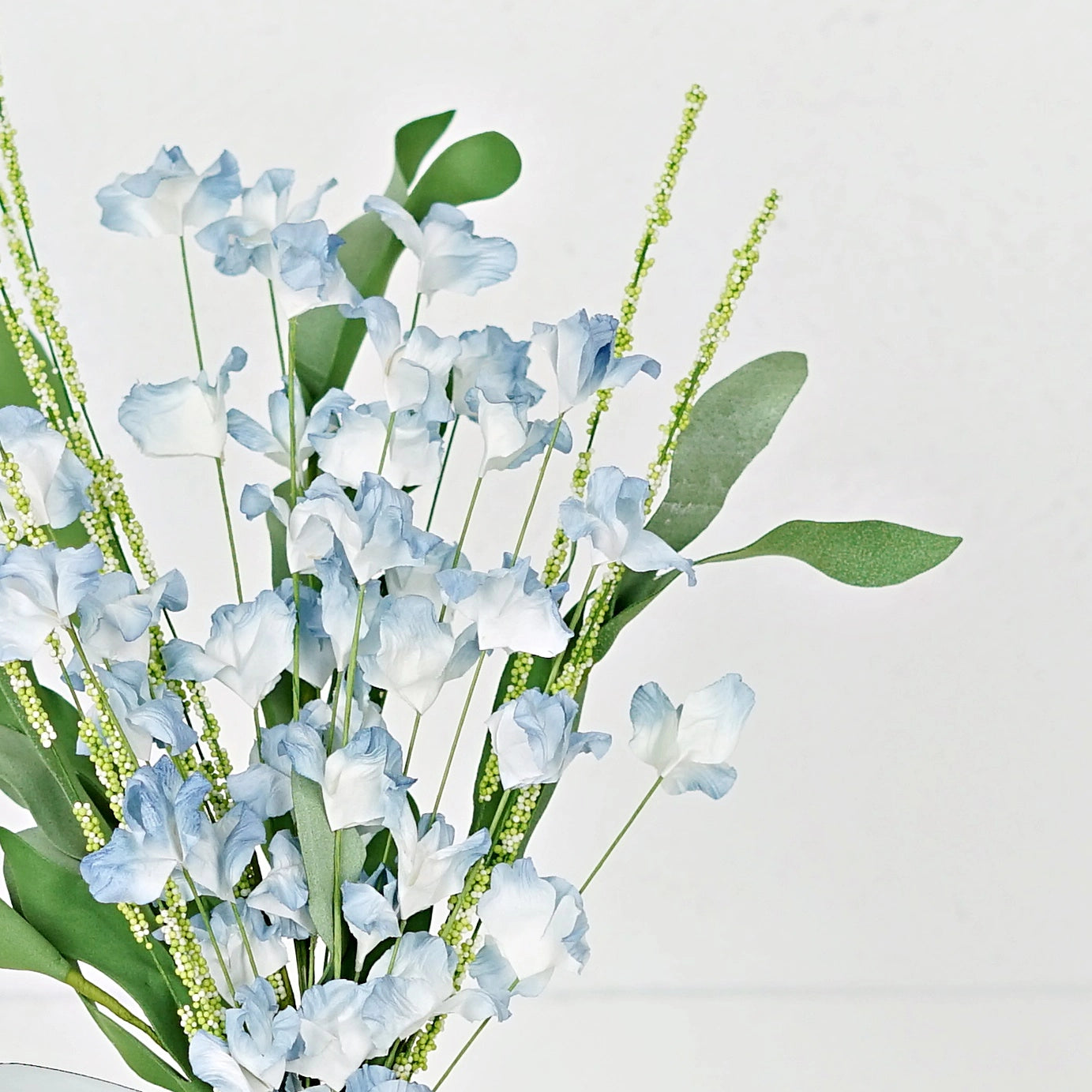 Blue Cream Mountain Flowers