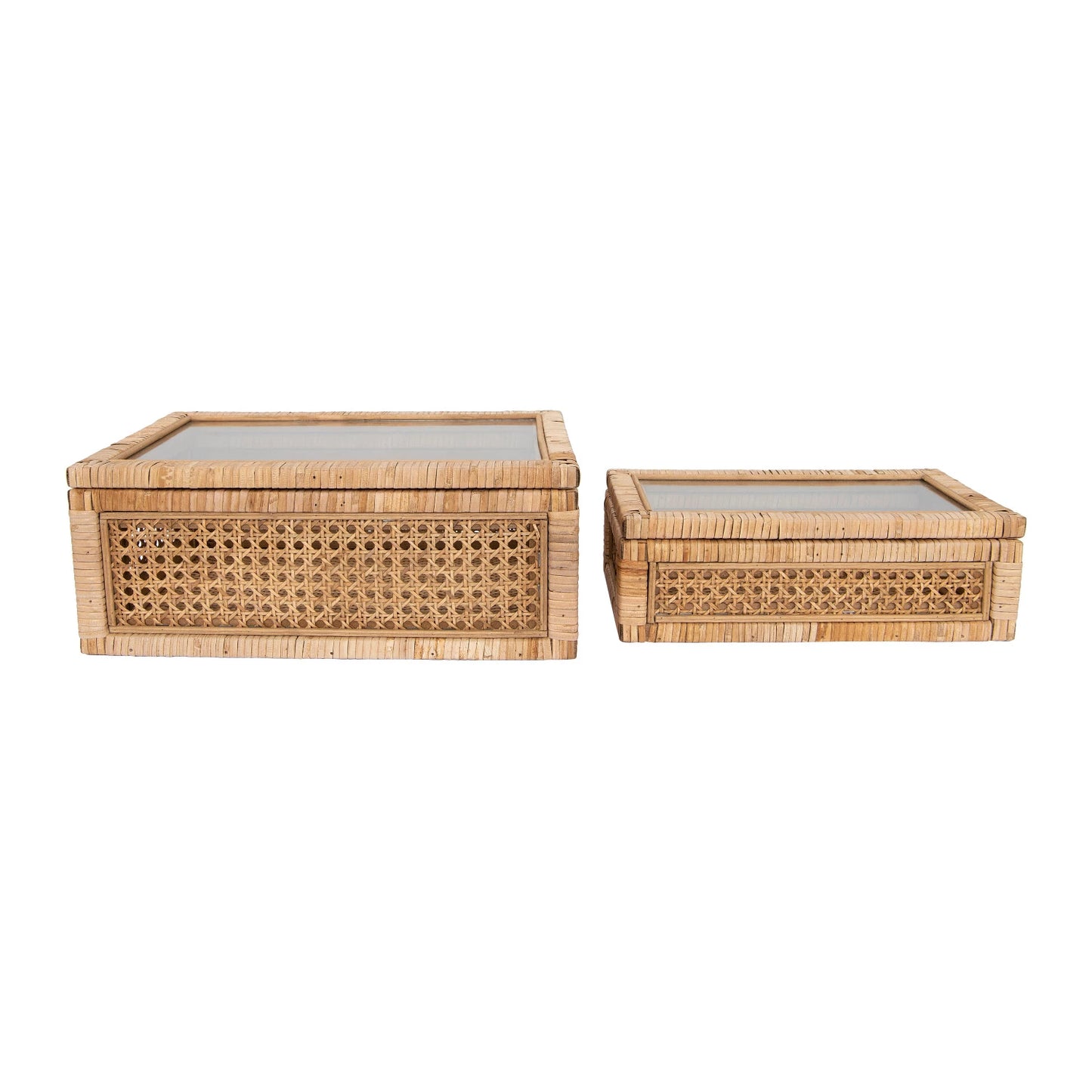 Woven Boxes with Glass Lid