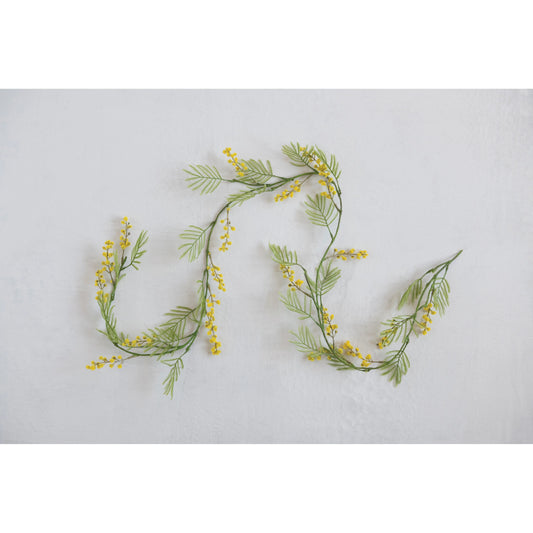 Faux Botanical Garland with Yellow Flowers