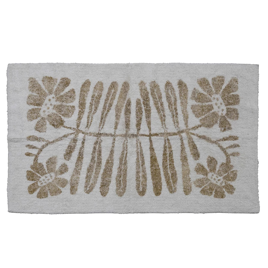 Rug-Cotton Tufted Rug w/ Flowers