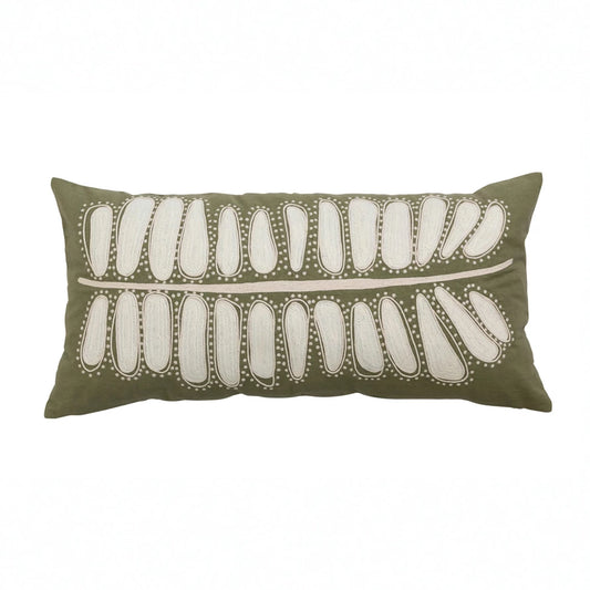 Pillow Lumbar with Leaf Embroidery