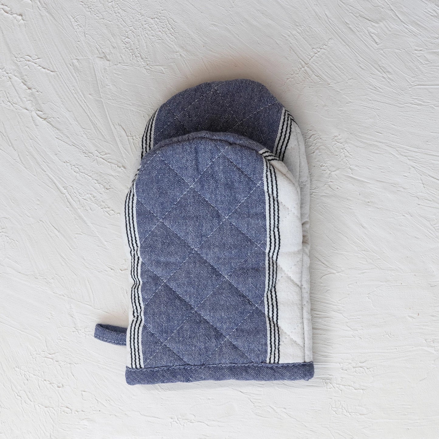 Kitchenware Oven Mitt w/ Stripes, Blue & White