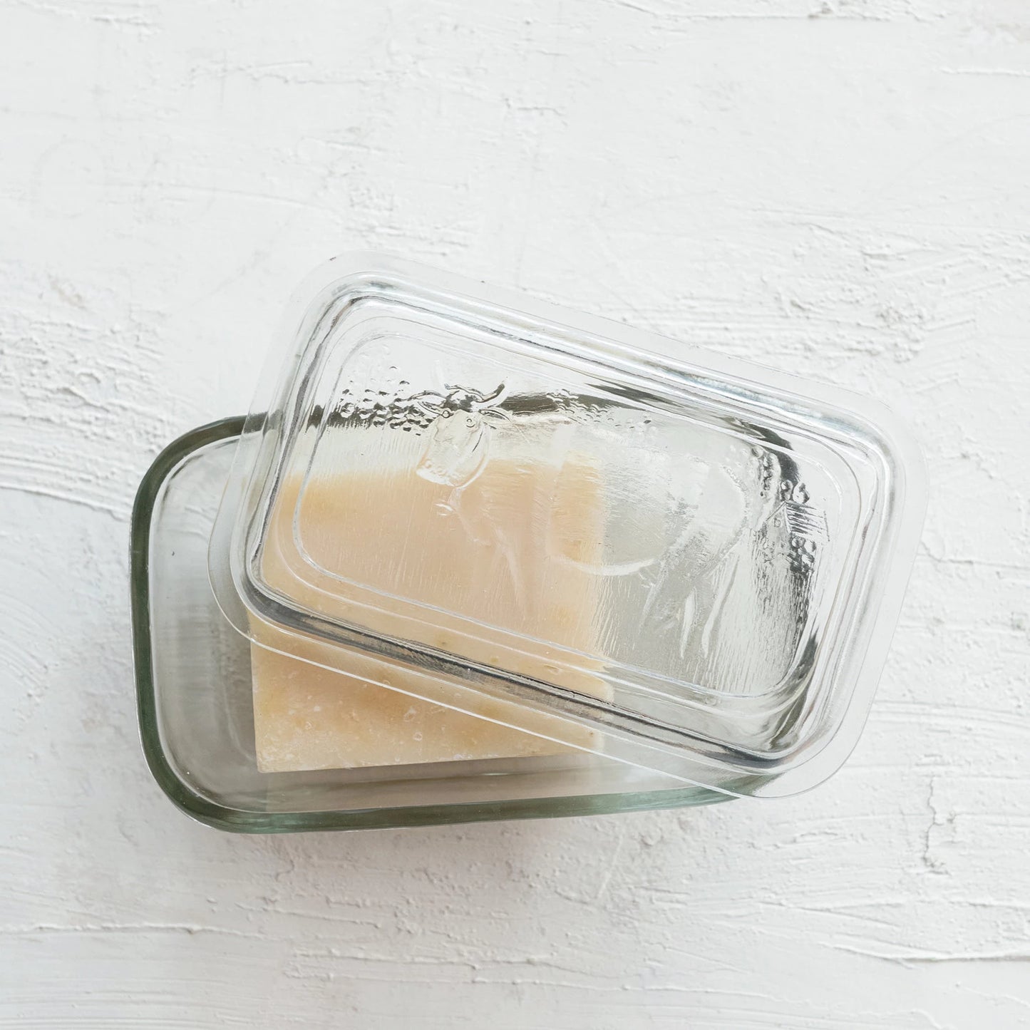 Glass Butter Dish w/ Cow