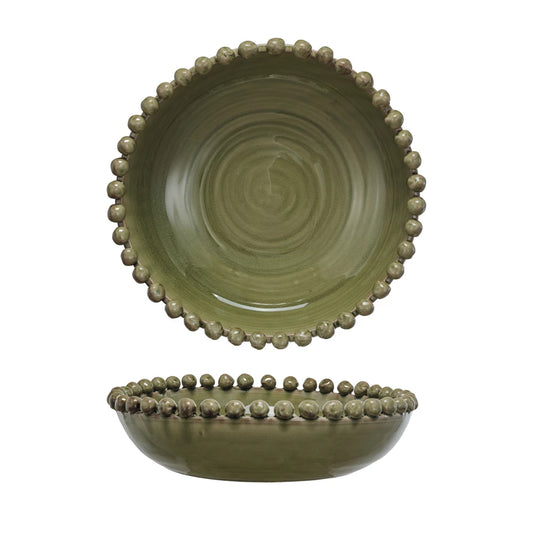 Handmade Terra-cotta Bowl w/ Hobnail Edge (Each One Will Vary)