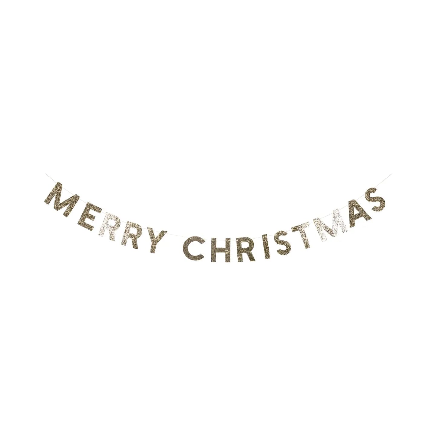 Chunky Gold Glitter Merry Christmas Banner