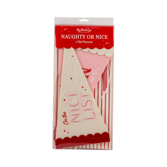 Felt Pennant Banner "Naughty or Nice"