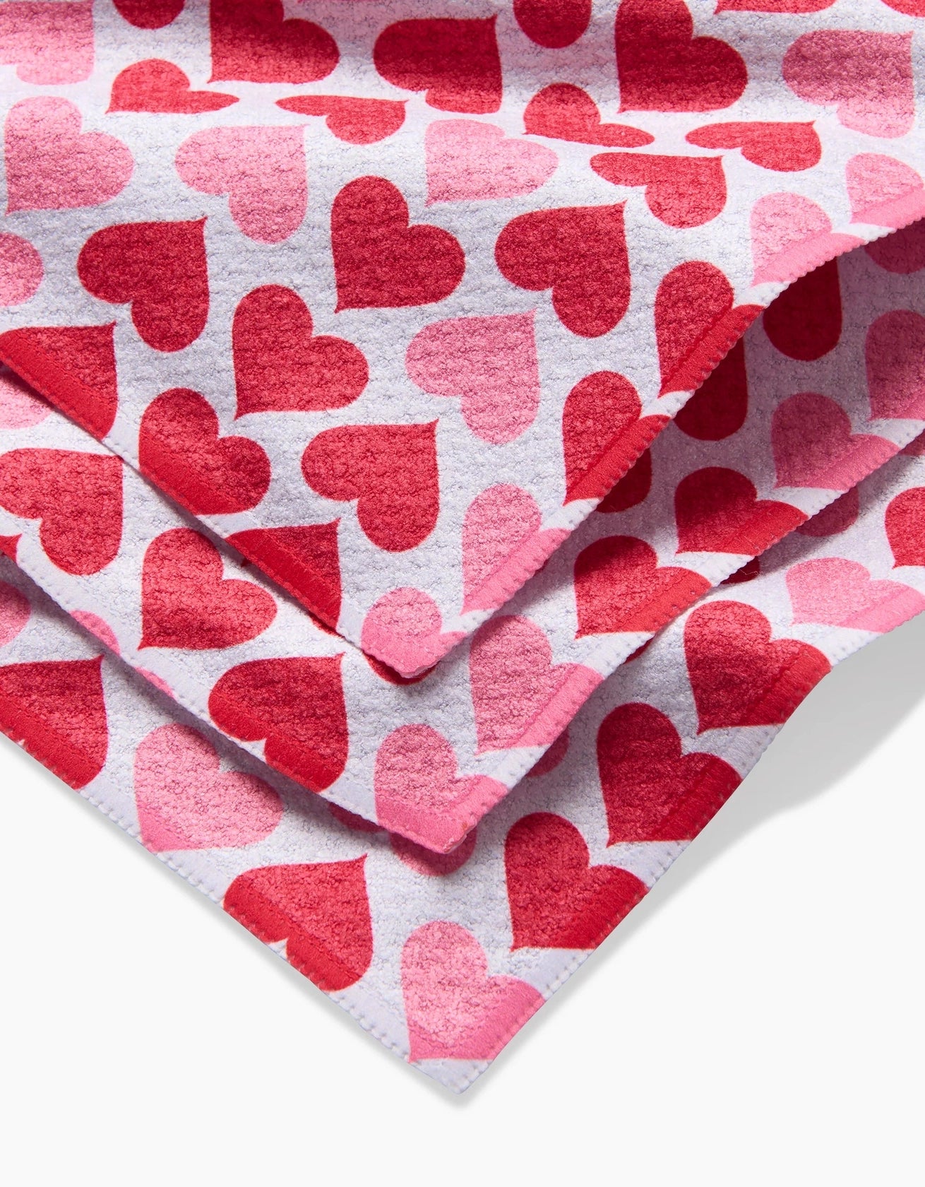 Geometry "Blushing Hearts"  Valentine's Dishcloth Set