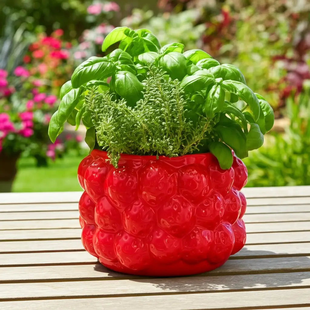 Planter, Strawberry Flower