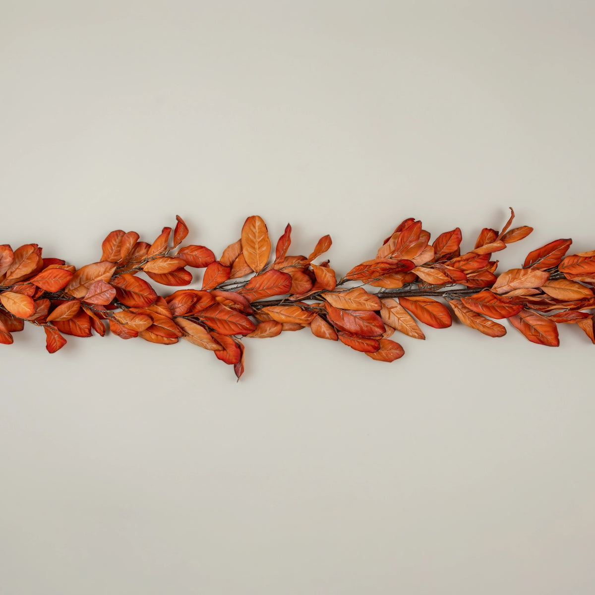 Dried Orange Magnolia Leaves Garland, 6'