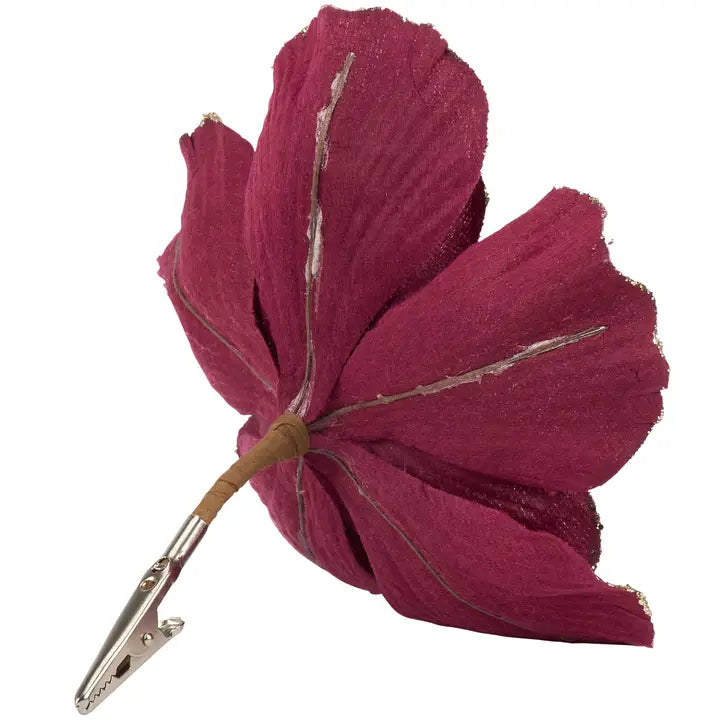 Burgundy Flower Clip