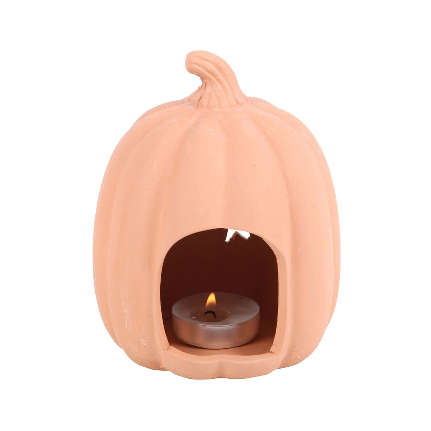 Terracotta Fall and Halloween Pumpkin Tealight Holder
