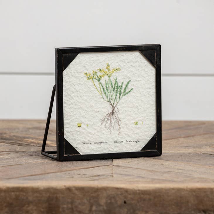 Pressed Flower Grey Frame with Stand