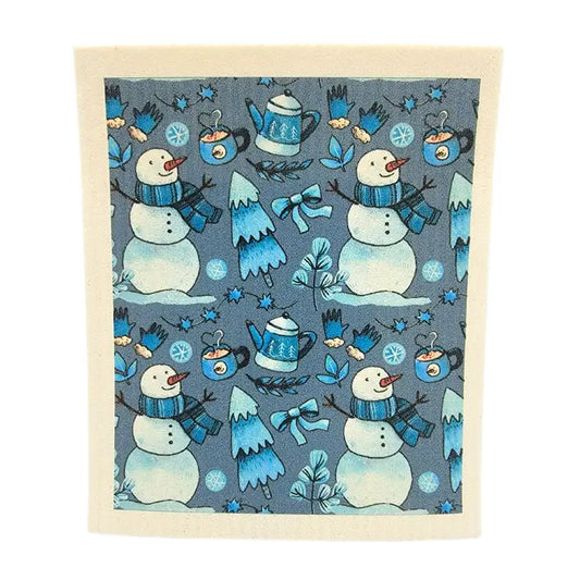 Reusable Paper Towel "Snowman & Hot Chocolate"