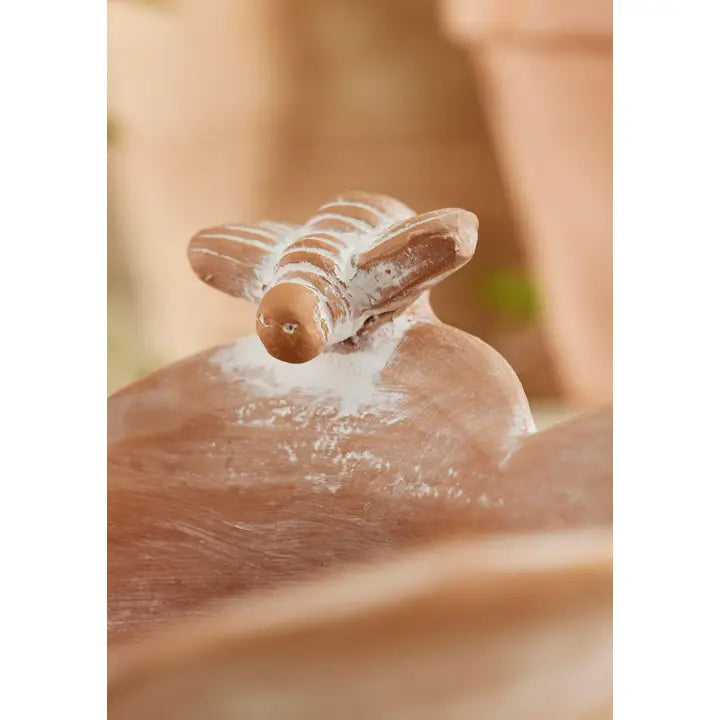 Terracotta Flower Bird Feeder with Bee