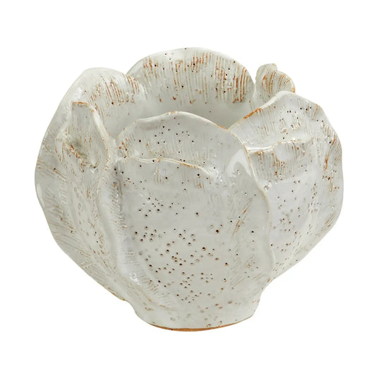 Handcrafted Petal-Rim Ceramic Bud Vase