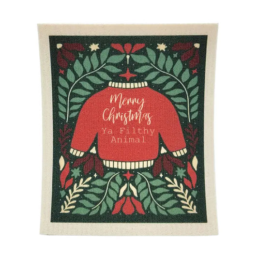 Reusable Paper Towel "Merry Christmas Sweater"