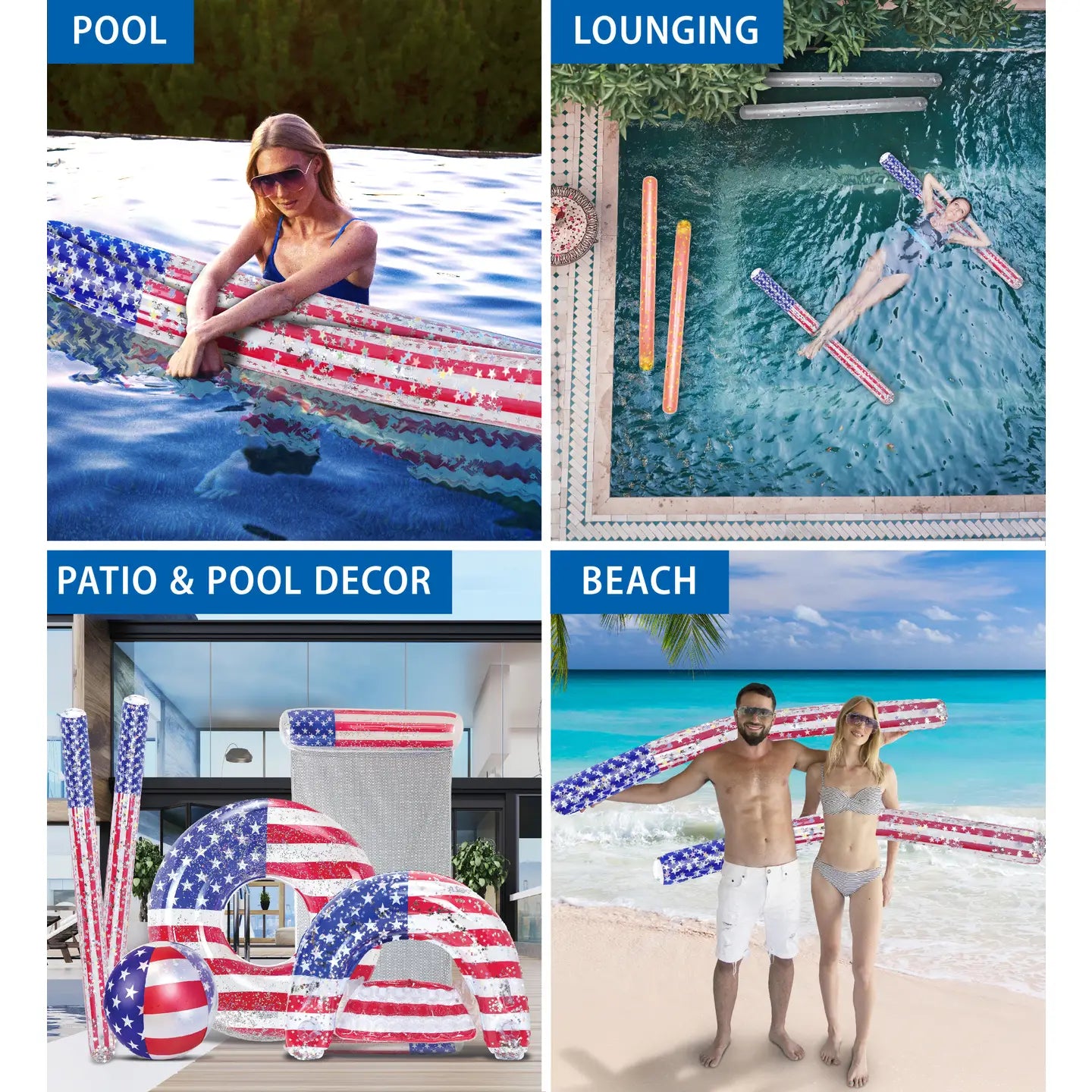USA Flag Noodle - Set of 2