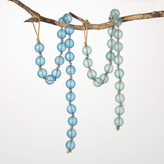 Blue or Green Glass Beads Garland