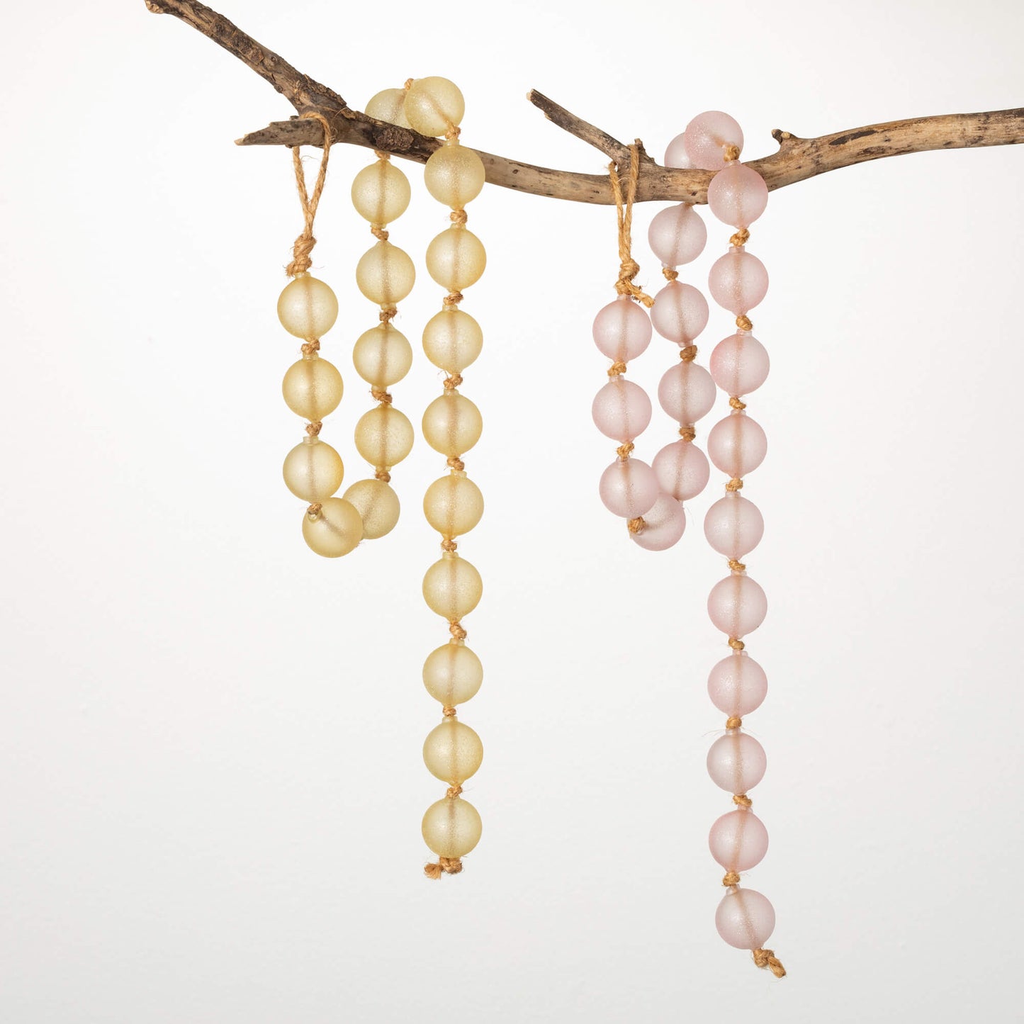 Pink or Yellow Glass Beads Garland