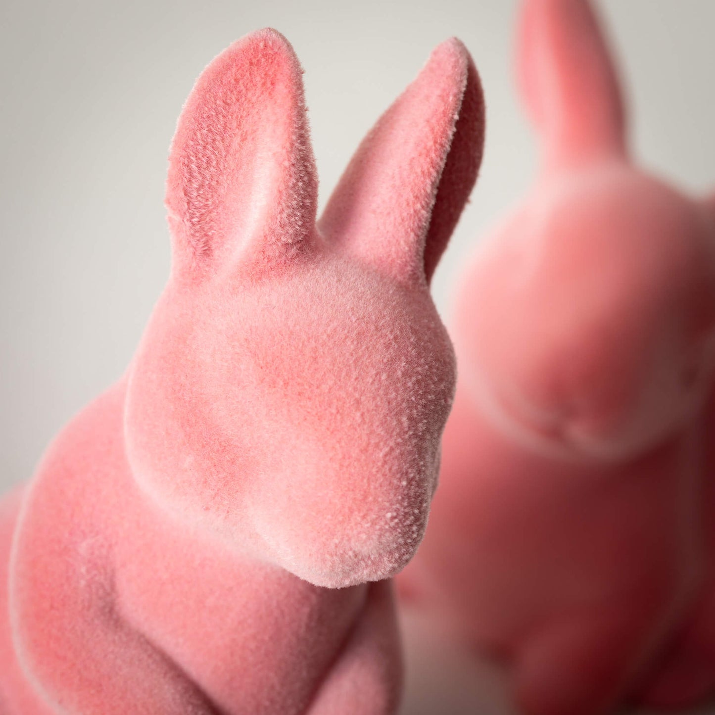 Easter Flocked Pink Bunnies