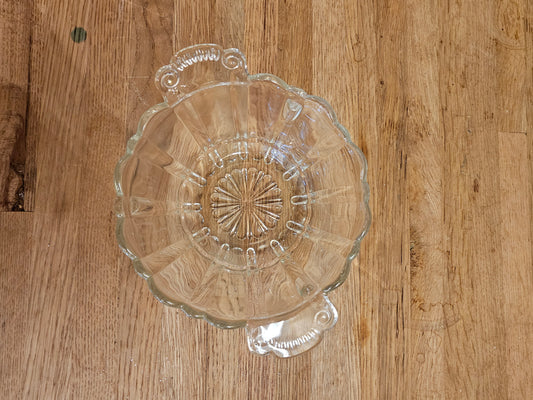 Vintage Anchor Hocking Old Cafe Double Handled Glass Dish